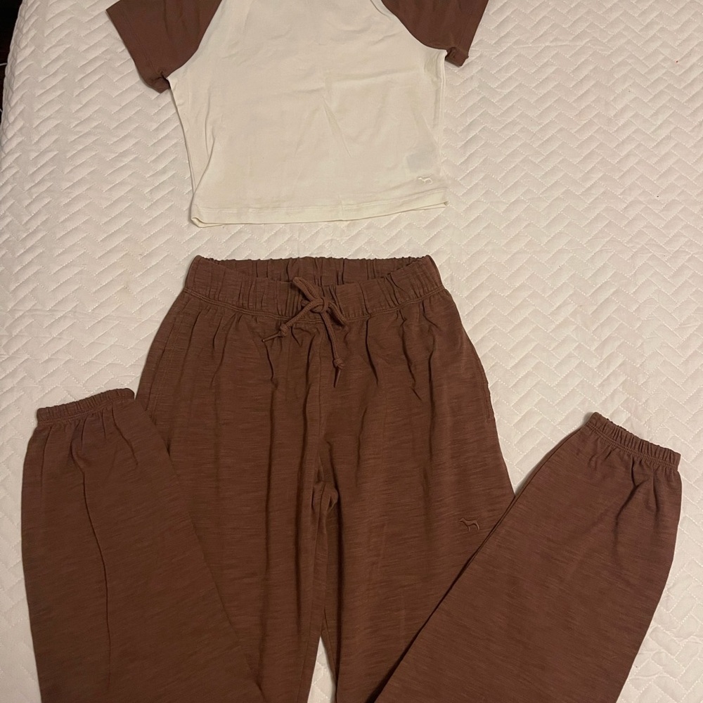 PINK Victoria's Secret Brown Track Pants Relaxed Fit